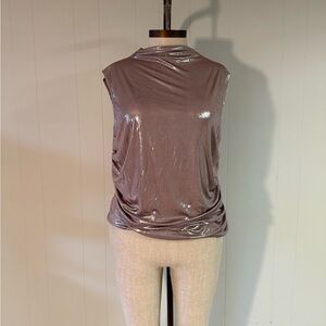 Anthropologie Shimmering Sleeveless Top in Mauve